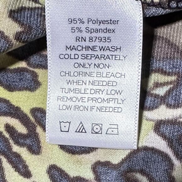 Susan Graver Liquid Knit Dress Animal Print Sleeveless Size 2X Scoop Neck Slits - Picture 6 of 10